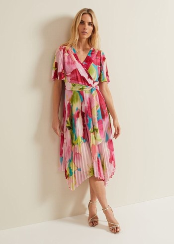 Phase Eight Kendall Floral Pleat Dress Multicolor Canada | HCOQBM-476